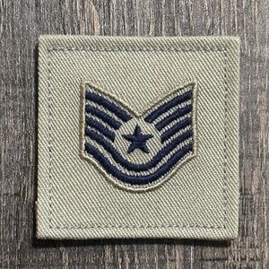 New US Military Air Force ABU Uniform Velcro TSgt E-6 Body Armor Rank Patch